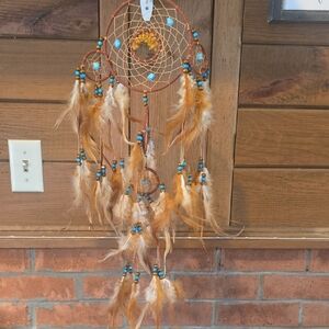 Bohemian Dreamcatcher with Feathers and Beads